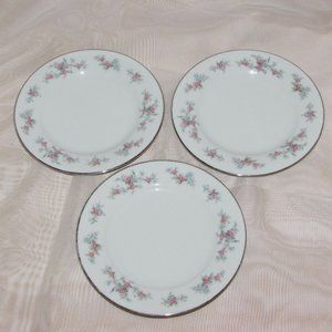 3 Noritake China Lila Bread Plates 6 3/4" Vintage Cottagecore Dishes
